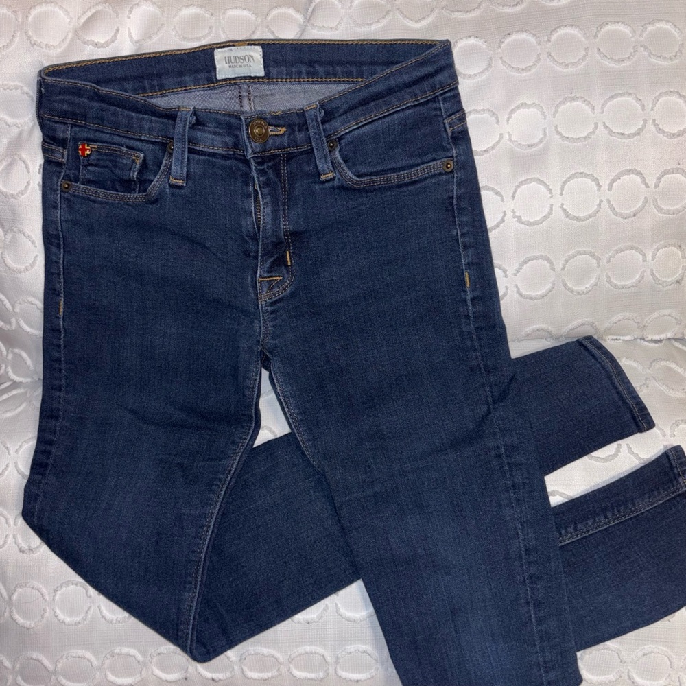 Hudson Jeans Womens Size 25 Nico Super Skinny Mid Rise Ankle Dark Wash Stretch